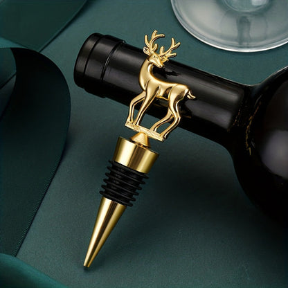 ElkShaped Stainless Steel Wine Bottle Stopper for Freshness