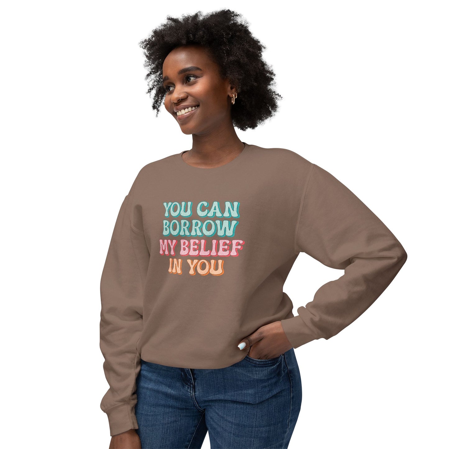 Korea -  You can have my belief in you Unisex Lightweight Crewneck Sweatshirt  - StyleMZ