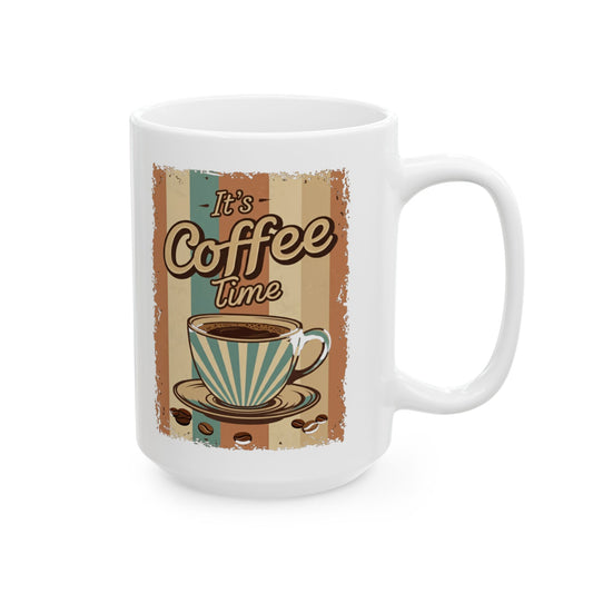 Taza de cerámica "Corea, es hora del café" (11 oz, 15 oz) - StyleMZ 