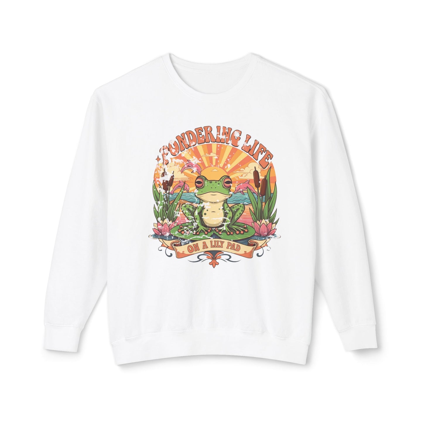 Pondering life Unisex Lightweight Crewneck Sweatshirt - StyleMZ