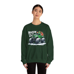 StyleMZ -  ROCKIN' THRU THE SNOW Unisex Heavy Blend™ Crewneck Sweatshirt  - StyleMZ