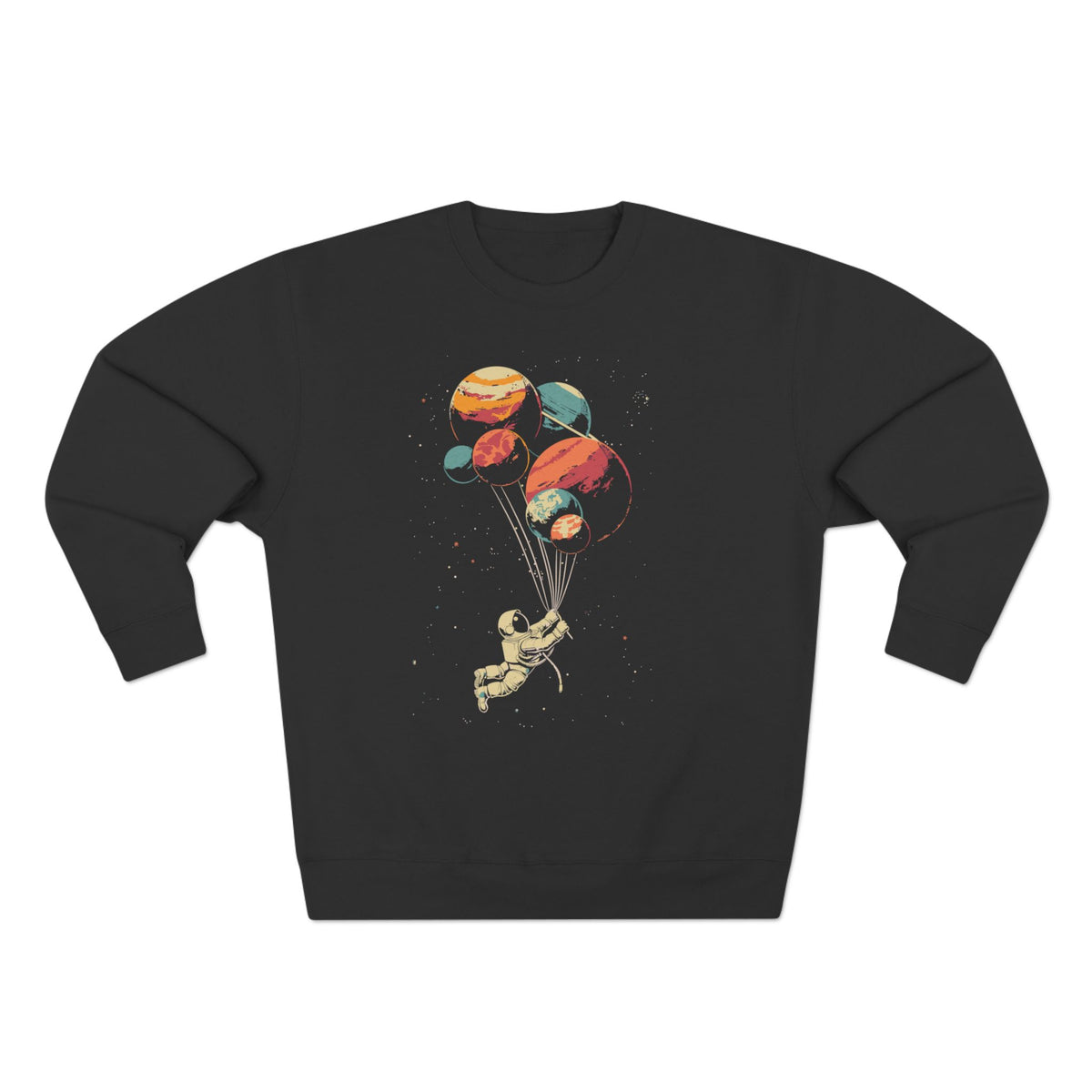 Sudadera unisex con cuello redondo y astronauta y globo a la vez - StyleMZ 