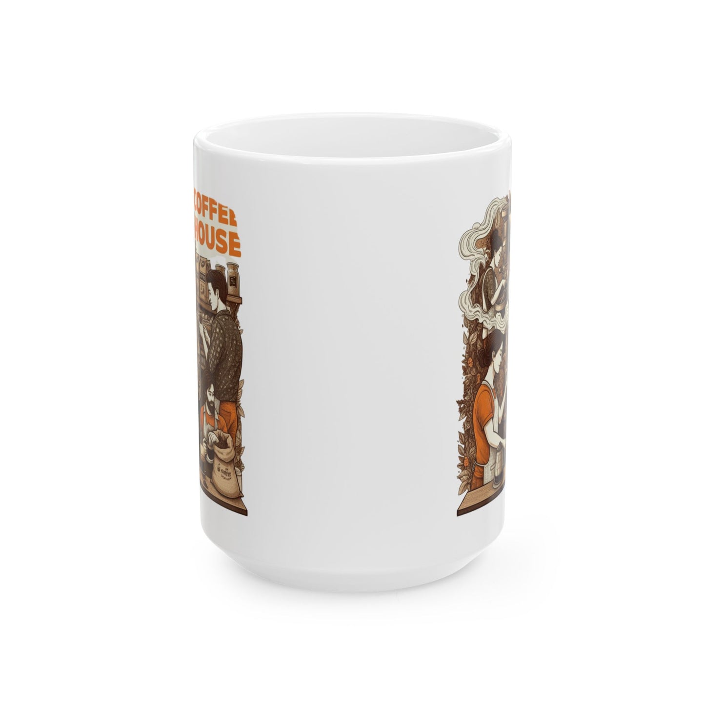 Coffee House Ceramic Mug, (11oz, 15oz) - StyleMZ - Stylemz