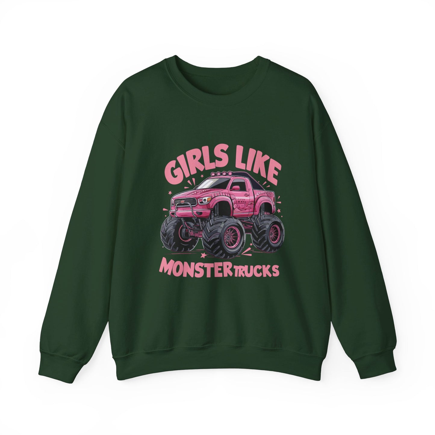 Korea -  Girls like monster trucks Unisex Heavy Blend™ Crewneck Sweatshirt  - StyleMZ