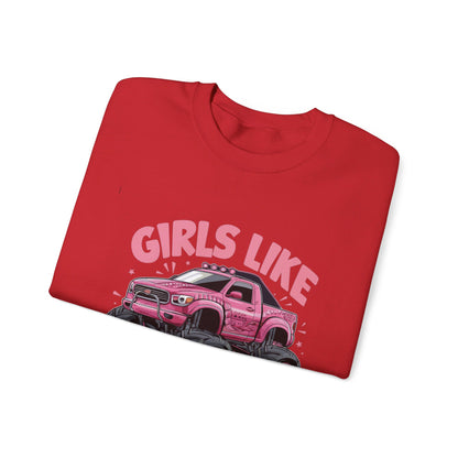 Korea - Girls like monster trucks Unisex Heavy Blend™ Crewneck Sweatshirt - StyleMZ - Stylemz