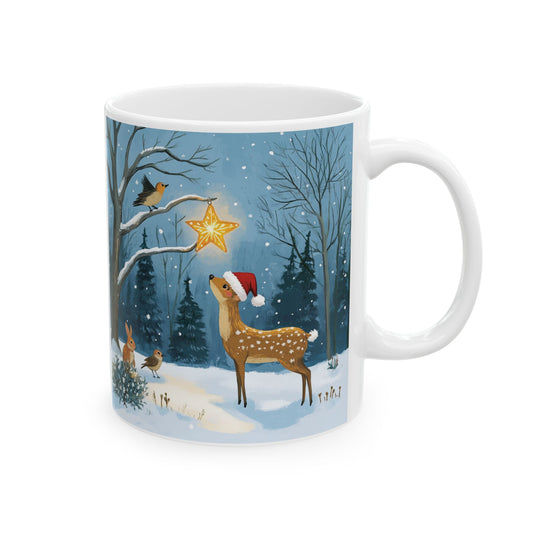 StyleMZ - Taza de cerámica con el mensaje "Serene Winter" (11 oz, 15 oz) - StyleMZ 