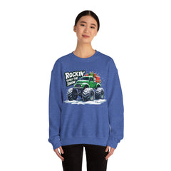 StyleMZ -  ROCKIN' THRU THE SNOW Unisex Heavy Blend™ Crewneck Sweatshirt  - StyleMZ