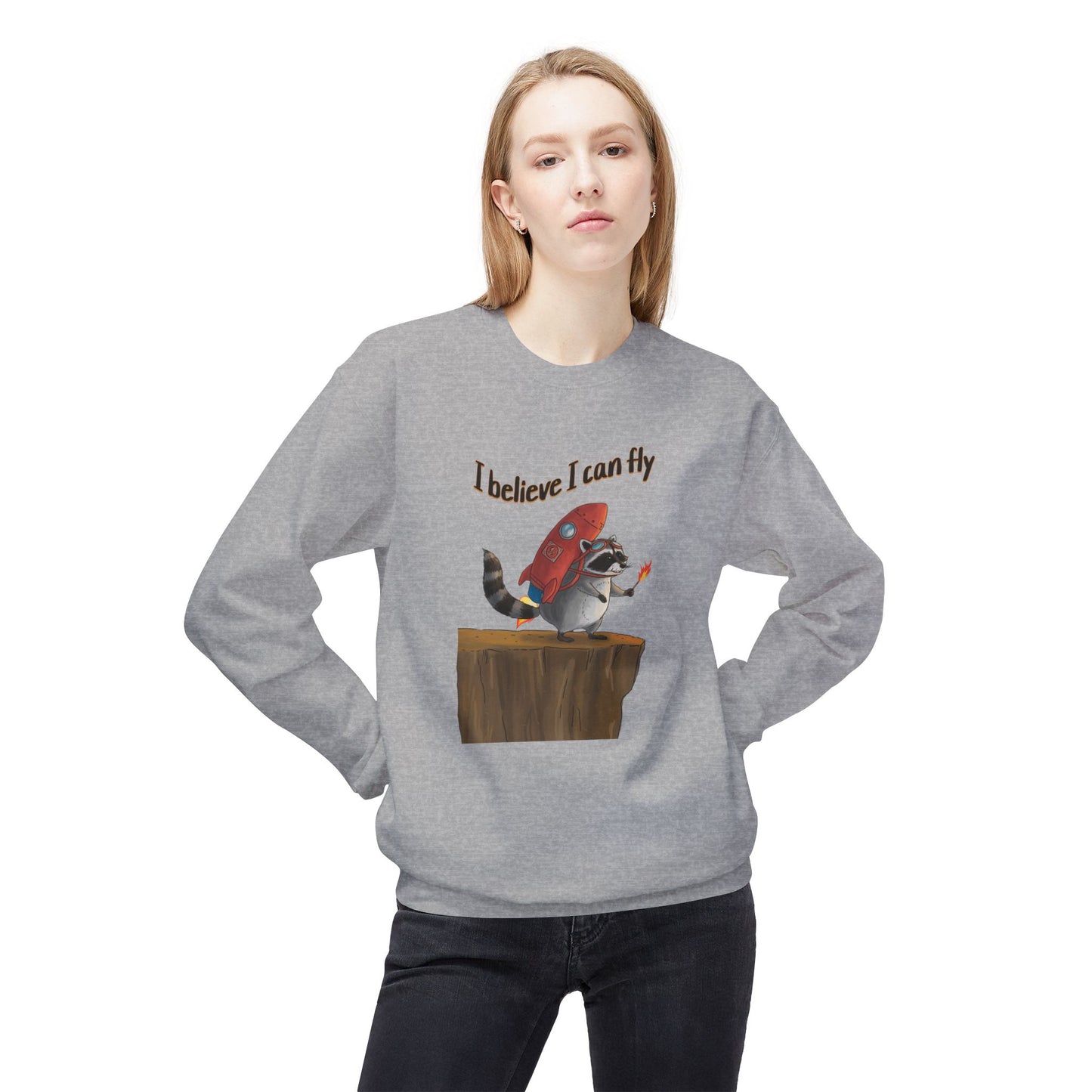 I believe I can fly Unisex Midweight Softstyle Fleece Crewneck Sweatshirt - StyleMZ