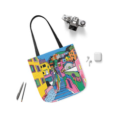 Korea -  The hillside village in Korea Canvas Tote Bag, 5-Color Straps  - StyleMZ