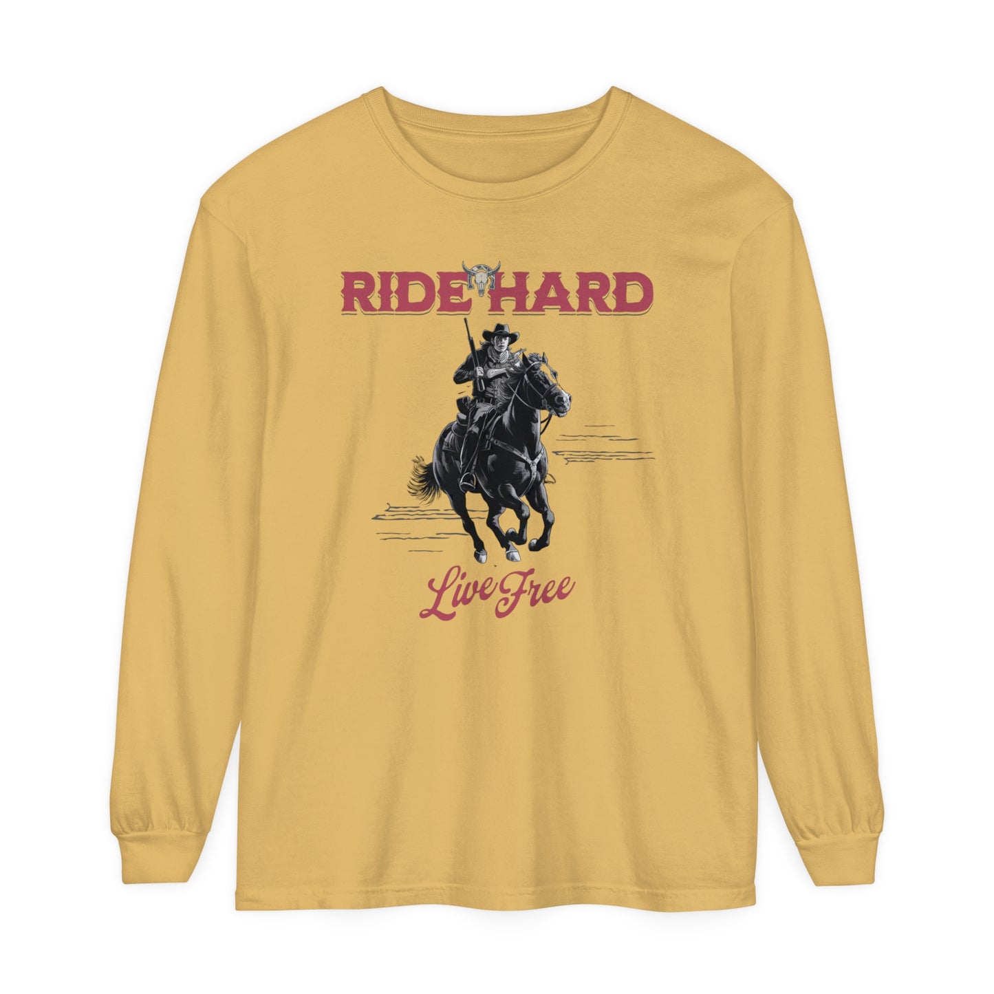 Ride hard Unisex Garment-dyed Long Sleeve T-Shirt - StyleMZ