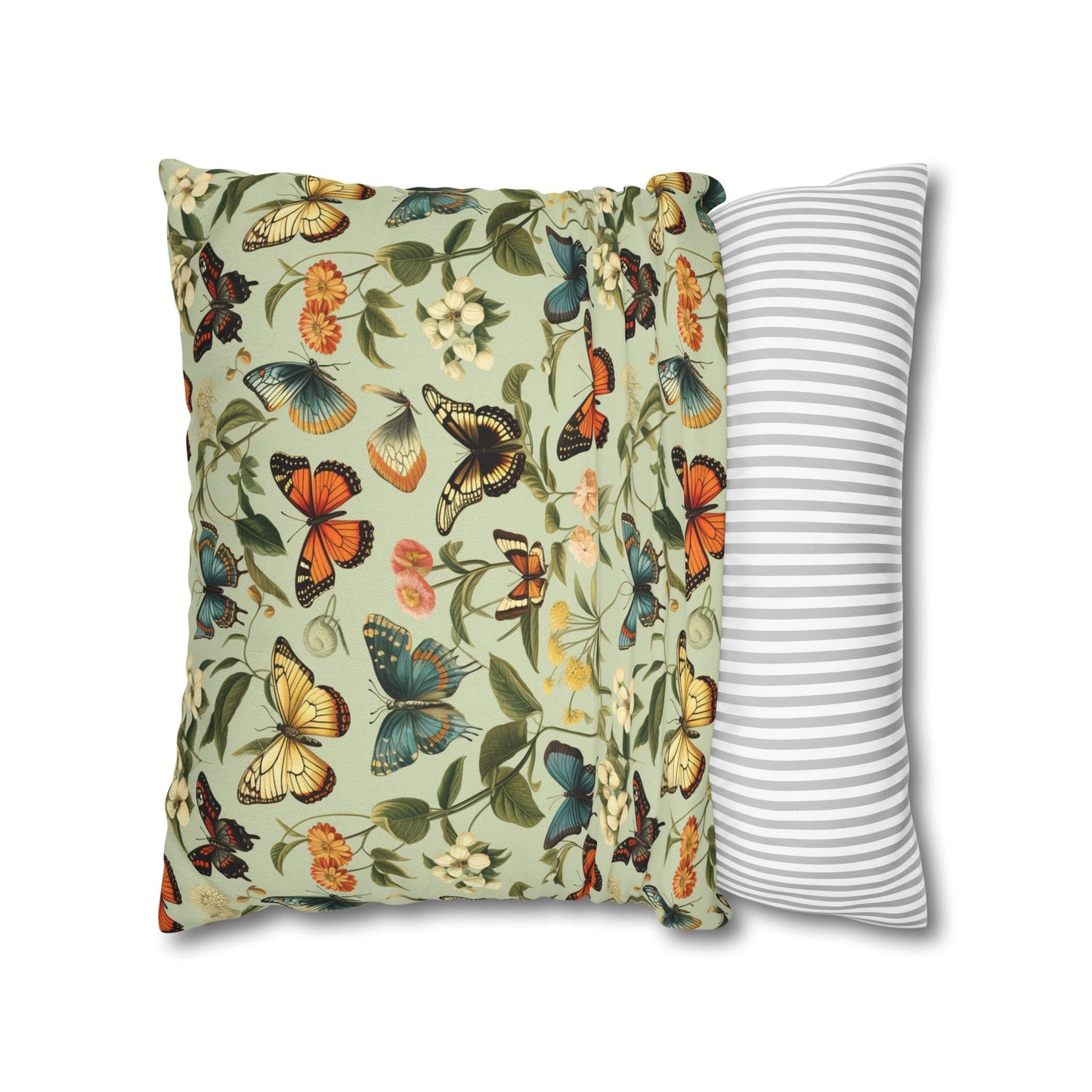 Butterfly Spun Polyester Square Pillowcase - StyleMZ