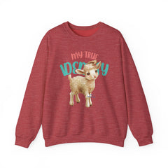 StyleMZ - Sudadera unisex de cuello redondo de mezcla pesada I'm a baby lamb - StyleMZ 