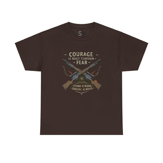 Courage is built through fear Unisex Heavy Cotton Tee