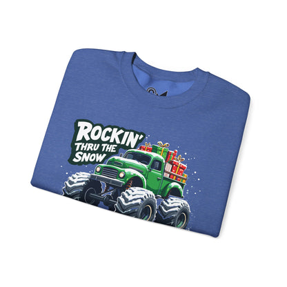 ROCKIN' THRU THE SNOW Unisex Heavy Blend™ Crewneck Sweatshirt - StyleMZ