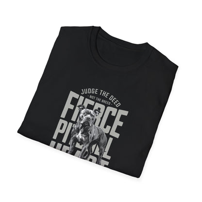 Fierce pitbull heart Unisex Softstyle T-Shirt