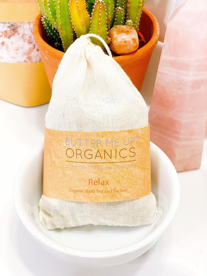 Organic Relaxation Bath Tea or Sachet for Stress Relief