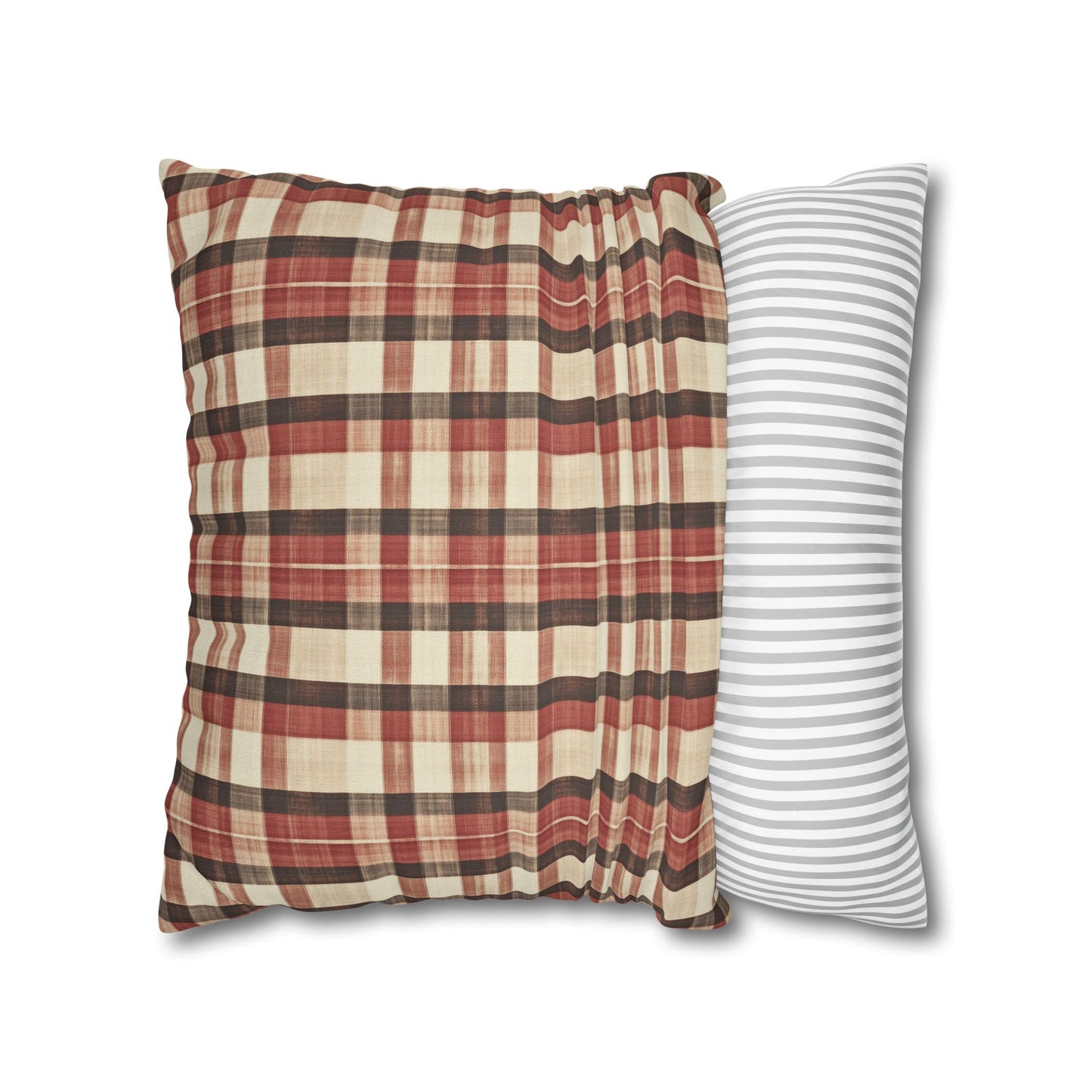 StyleMZ -  Foliage hue plaid Spun Polyester Square Pillowcase  - StyleMZ