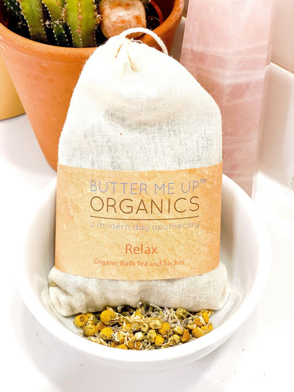 Organic Relaxation Bath Tea or Sachet for Stress Relief