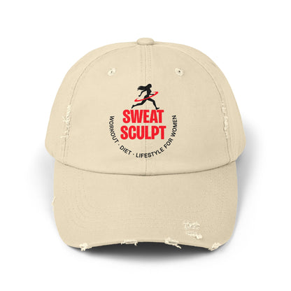 Korea -  Sweat Sculpt Unisex Distressed Cap  - StyleMZ