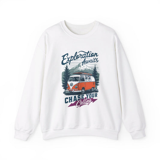 Korea -  Exploration Awaits Unisex Heavy Blend™ Crewneck Sweatshirt  - StyleMZ