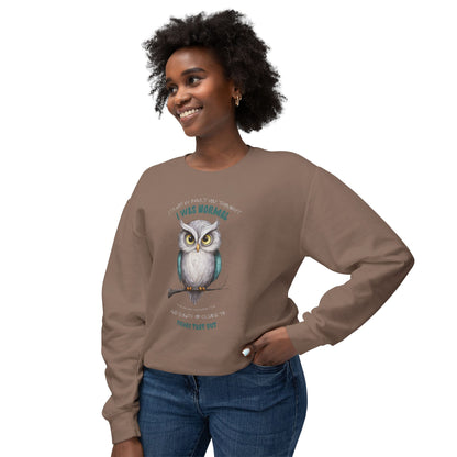 Corea - Sudadera unisex ligera de cuello redondo con mensaje de Quirky Owl - StyleMZ 