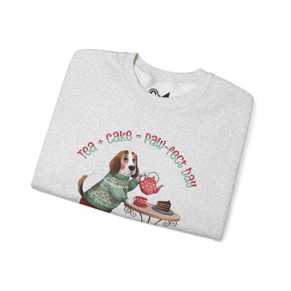 Tea + Cake = Paw-fect Day Unisex Heavy Blend™ Crewneck Sweatshirt - StyleMZ