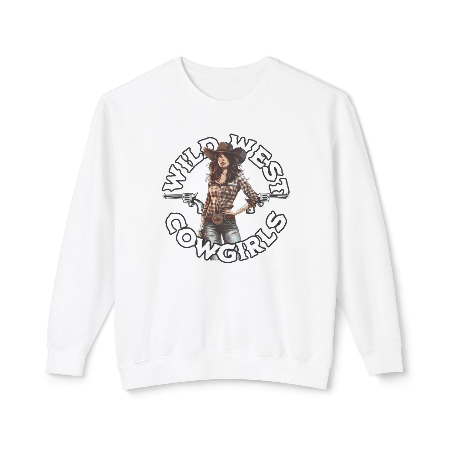 Wild West Cowgirls Unisex Lightweight Crewneck Sweatshirt  - StyleMZ