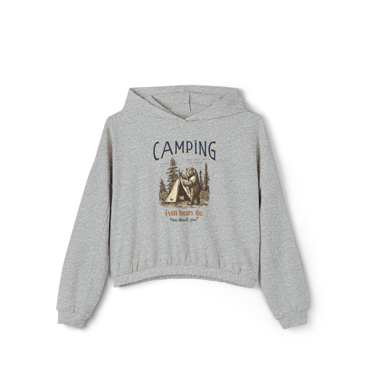 Korea -  Camping, even bears do Women's Cinched Bottom Hoodie  - StyleMZ