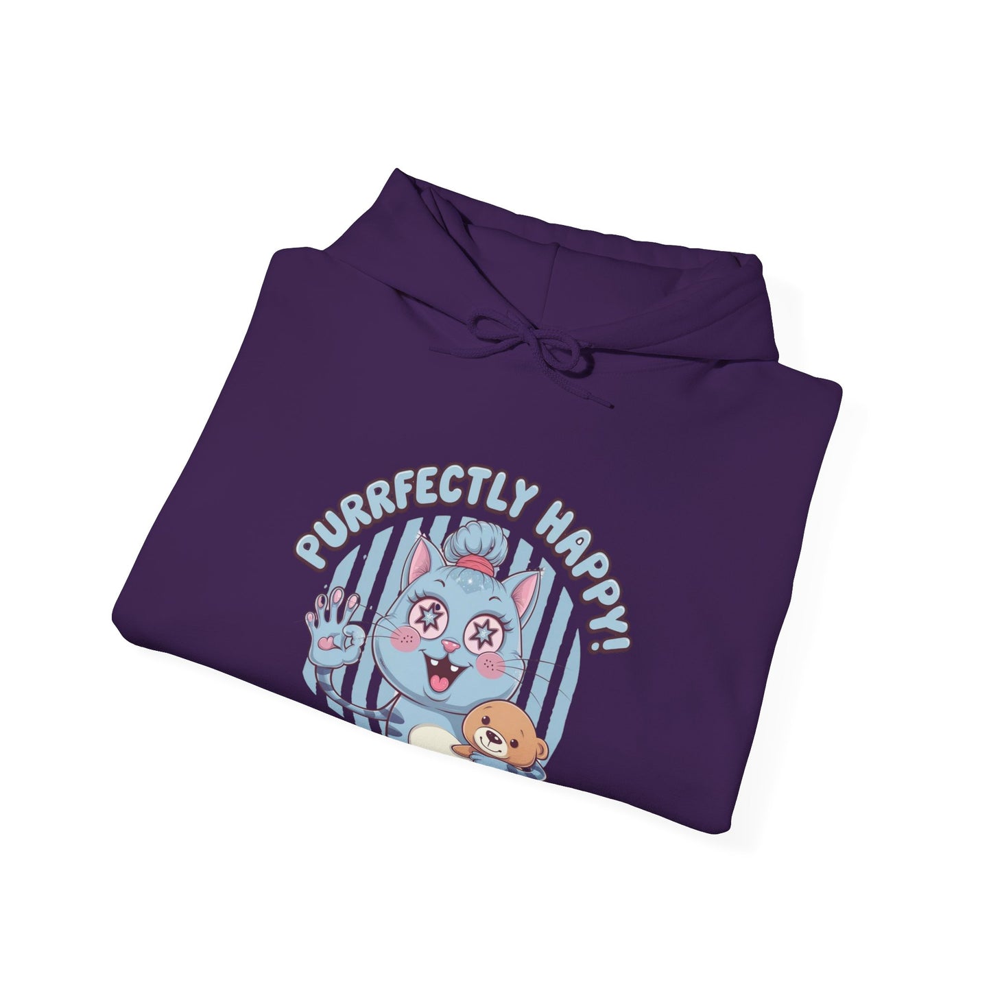 Purrfectly happy Unisex Heavy Blend™ Hooded Sweatshirt - StyleMZ - Stylemz