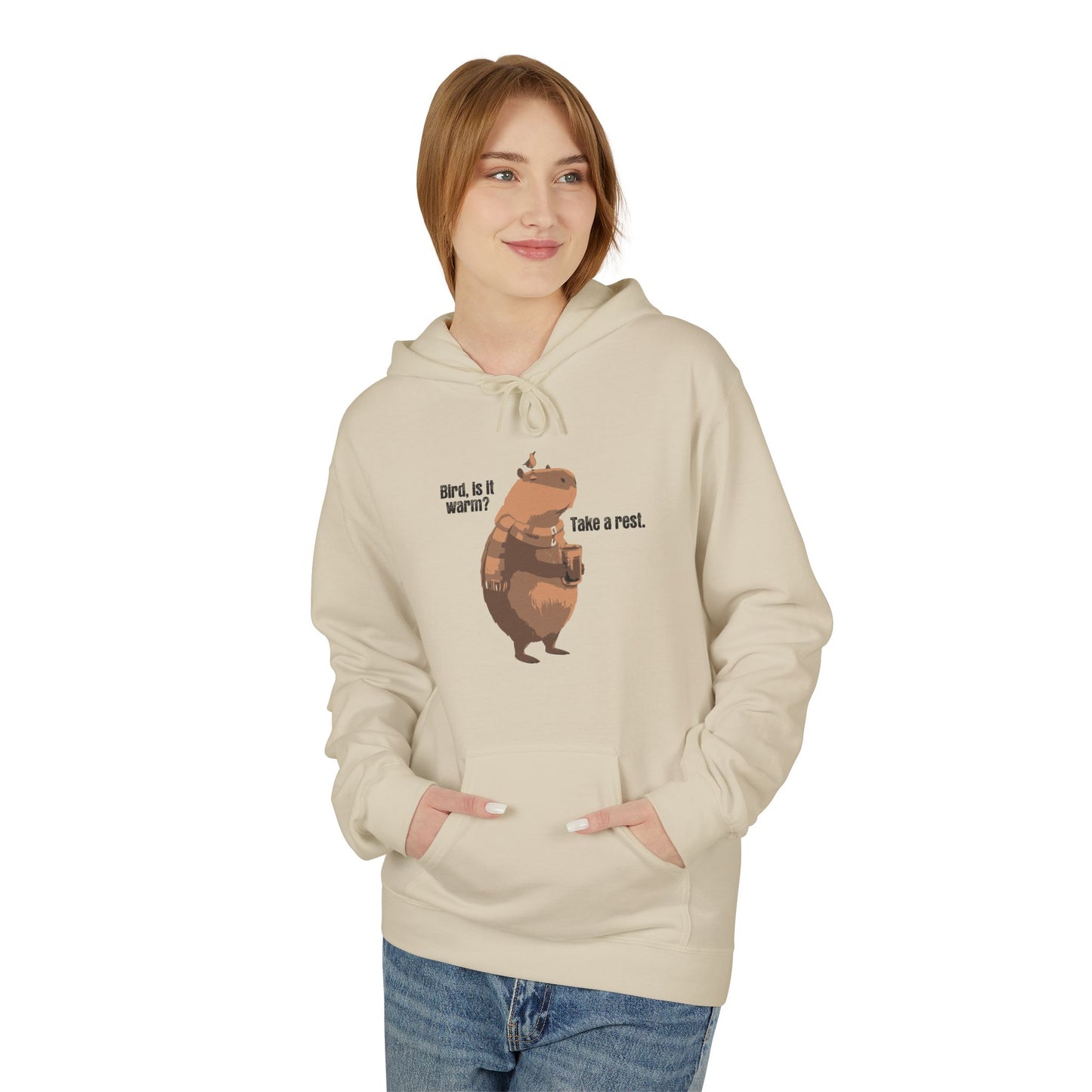 Take a rest, bird Unisex Midweight Softstyle Fleece Hoodie  - Korea  - StyleMZ