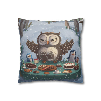 Winter Woodland Feast Spun Polyester Square Pillowcase - StyleMZ