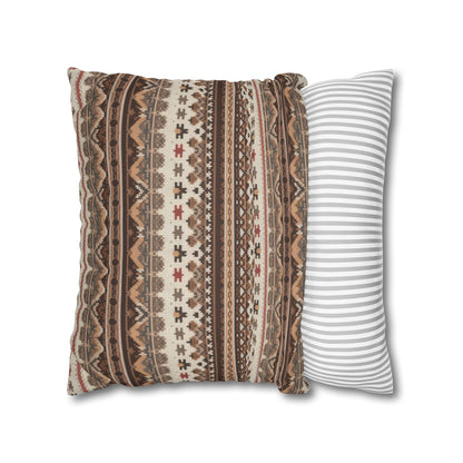 Warm Nordic Knit  Faux Suede Square Pillowcase - StyleMZ