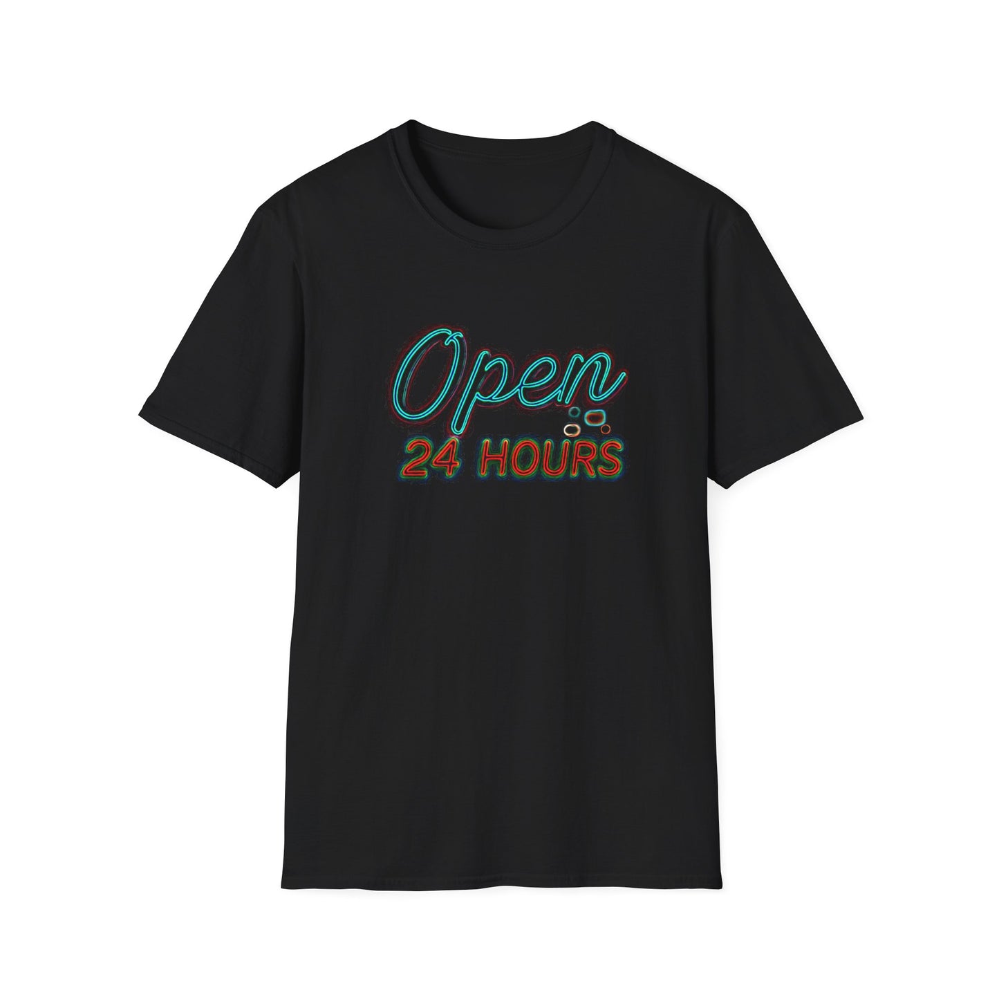 Open 24 Hours Unisex Softstyle T-Shirt - Casual Tee