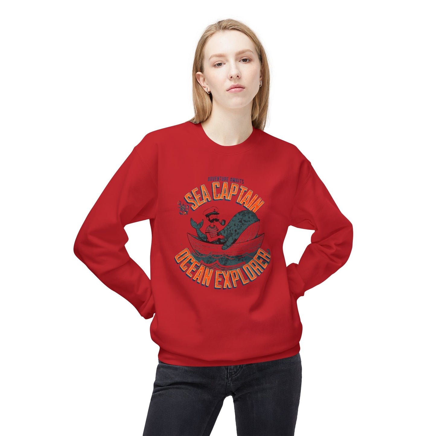 Korea -  Sea captain Unisex Midweight Softstyle Fleece Crewneck Sweatshirt  - StyleMZ