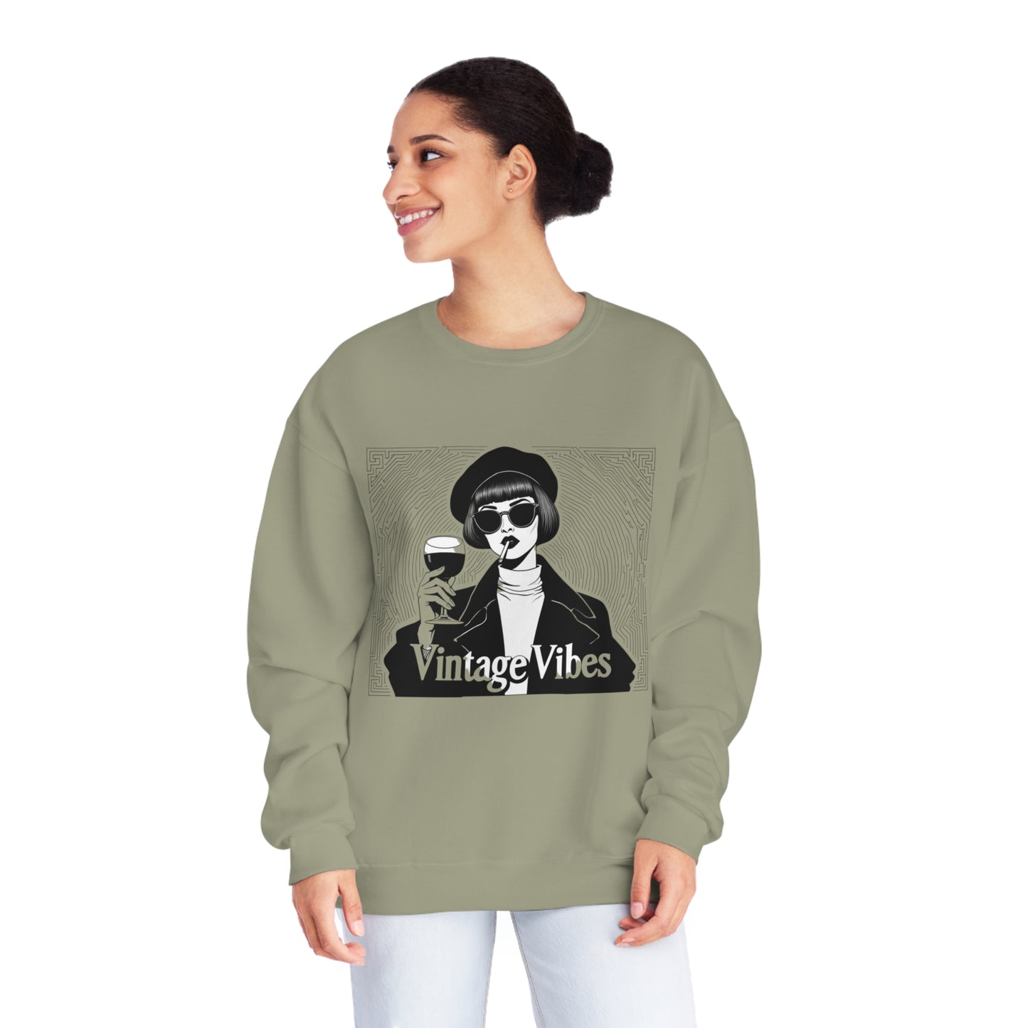 StyleMZ -  Vintage vibes Unisex NuBlend® Crewneck Sweatshirt  - StyleMZ