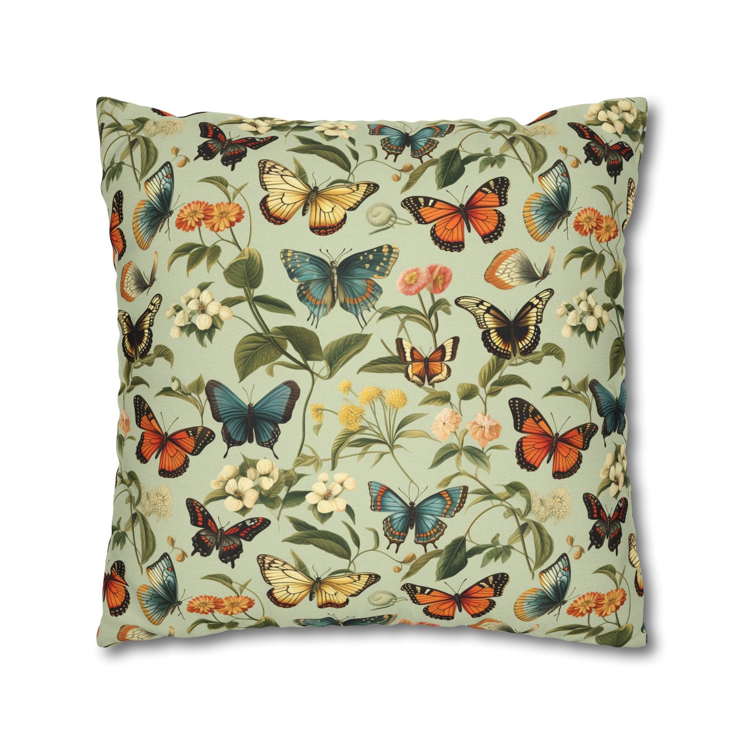 Butterfly Spun Polyester Square Pillowcase - StyleMZ