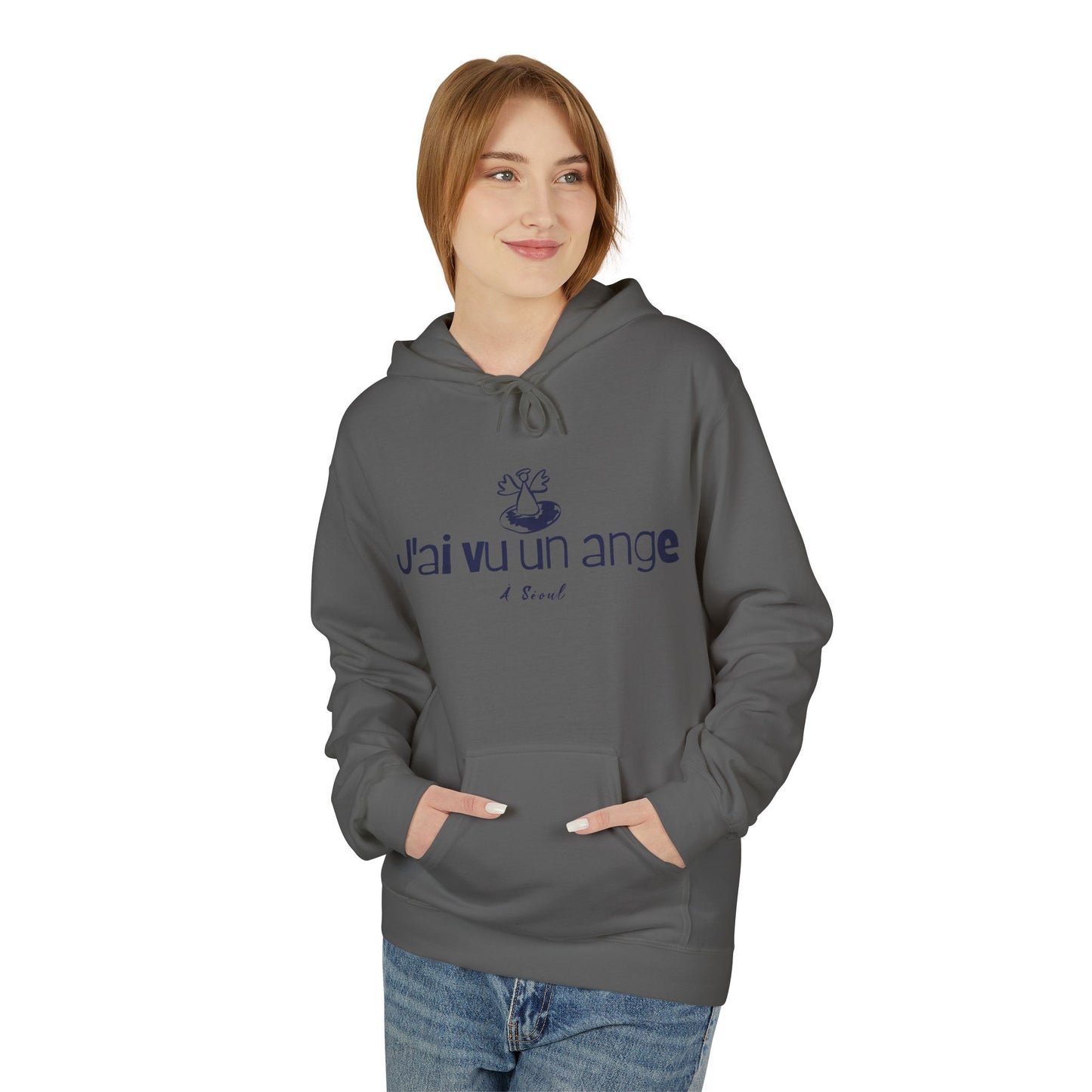 I saw an angel Unisex Midweight Softstyle Fleece Hoodie - StyleMZ