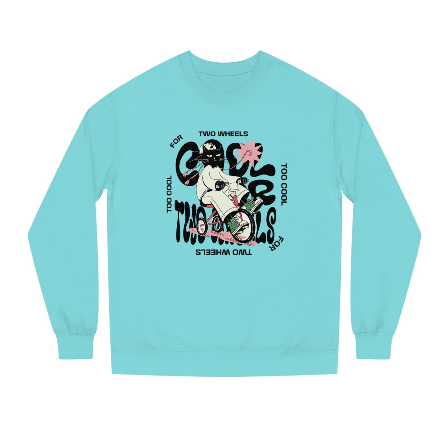 Korea -  Too cool for two wheels Unisex Crew Neck Sweatshirt  - StyleMZ