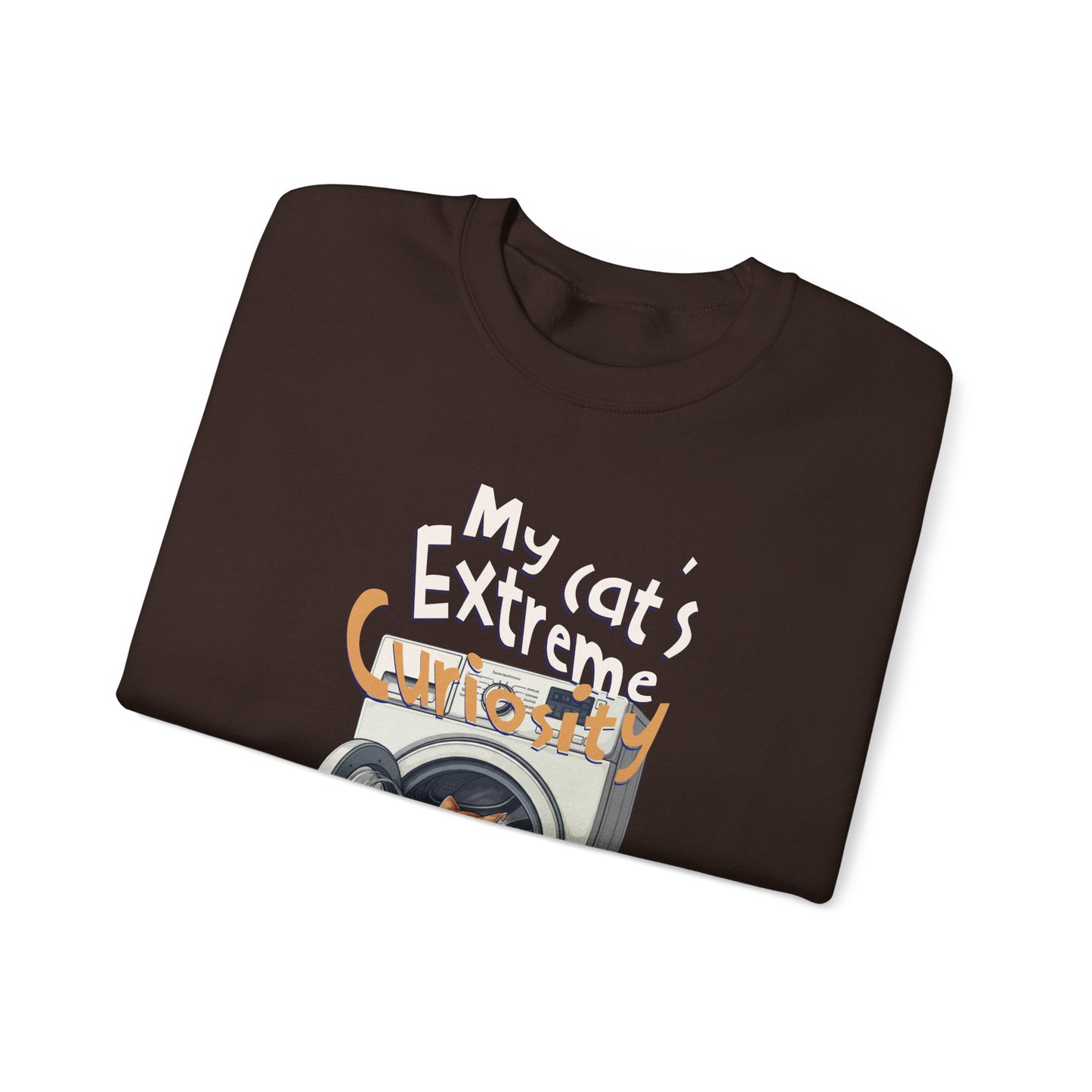 My cat's extreme curiosity Unisex Heavy Blend™ Crewneck Sweatshirt - StyleMZ