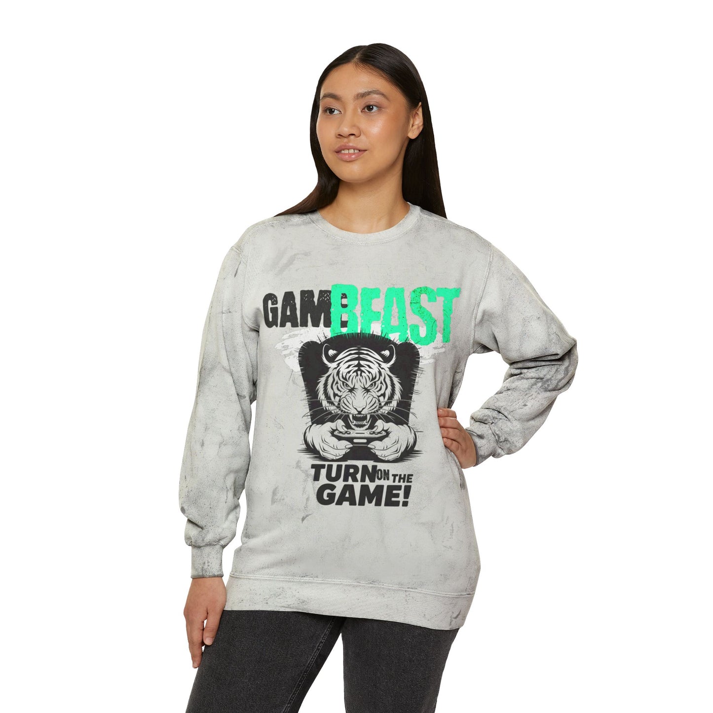 Korea -  Game Beast Unisex Color Blast Crewneck Sweatshirt  - StyleMZ