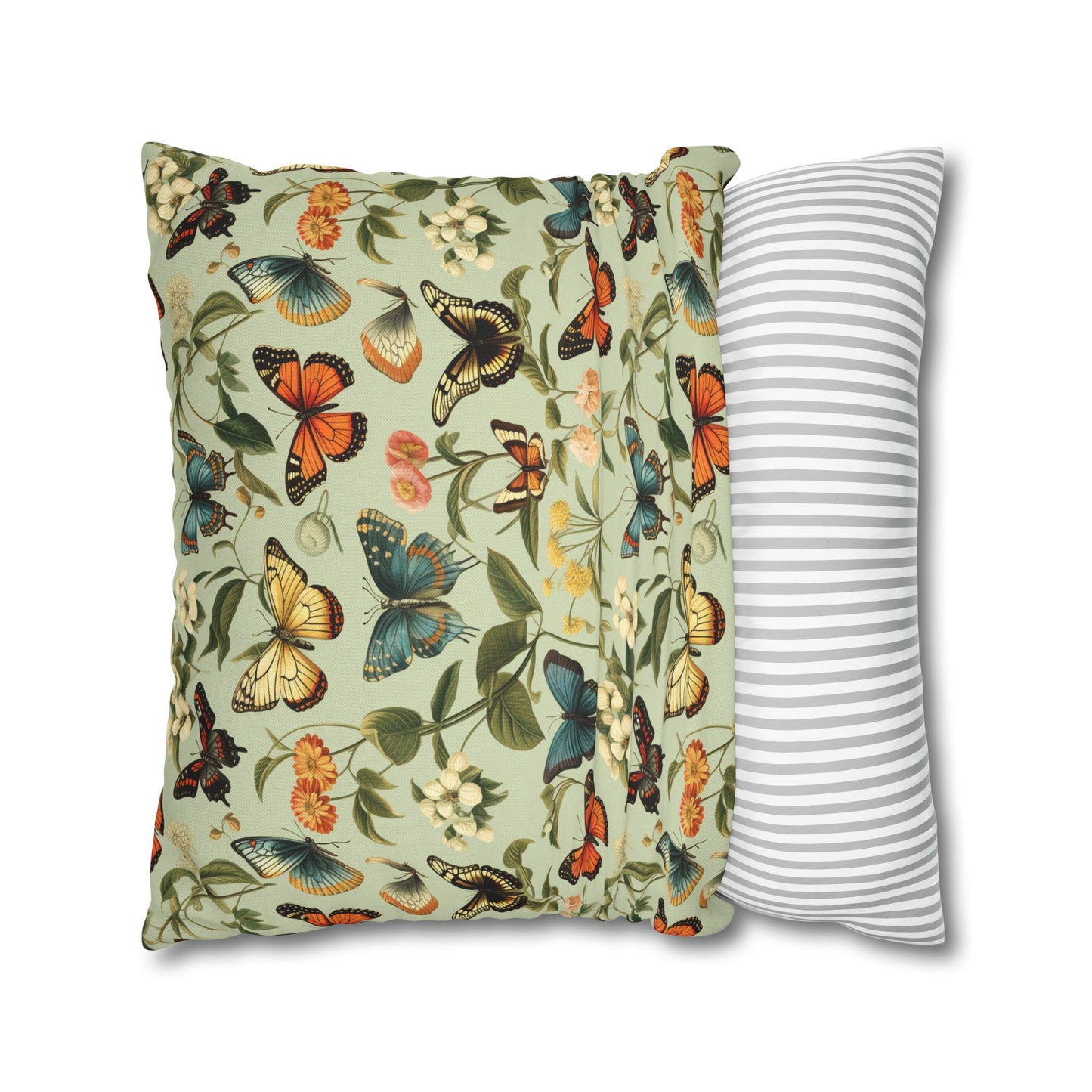 Butterfly Spun Polyester Square Pillowcase - StyleMZ