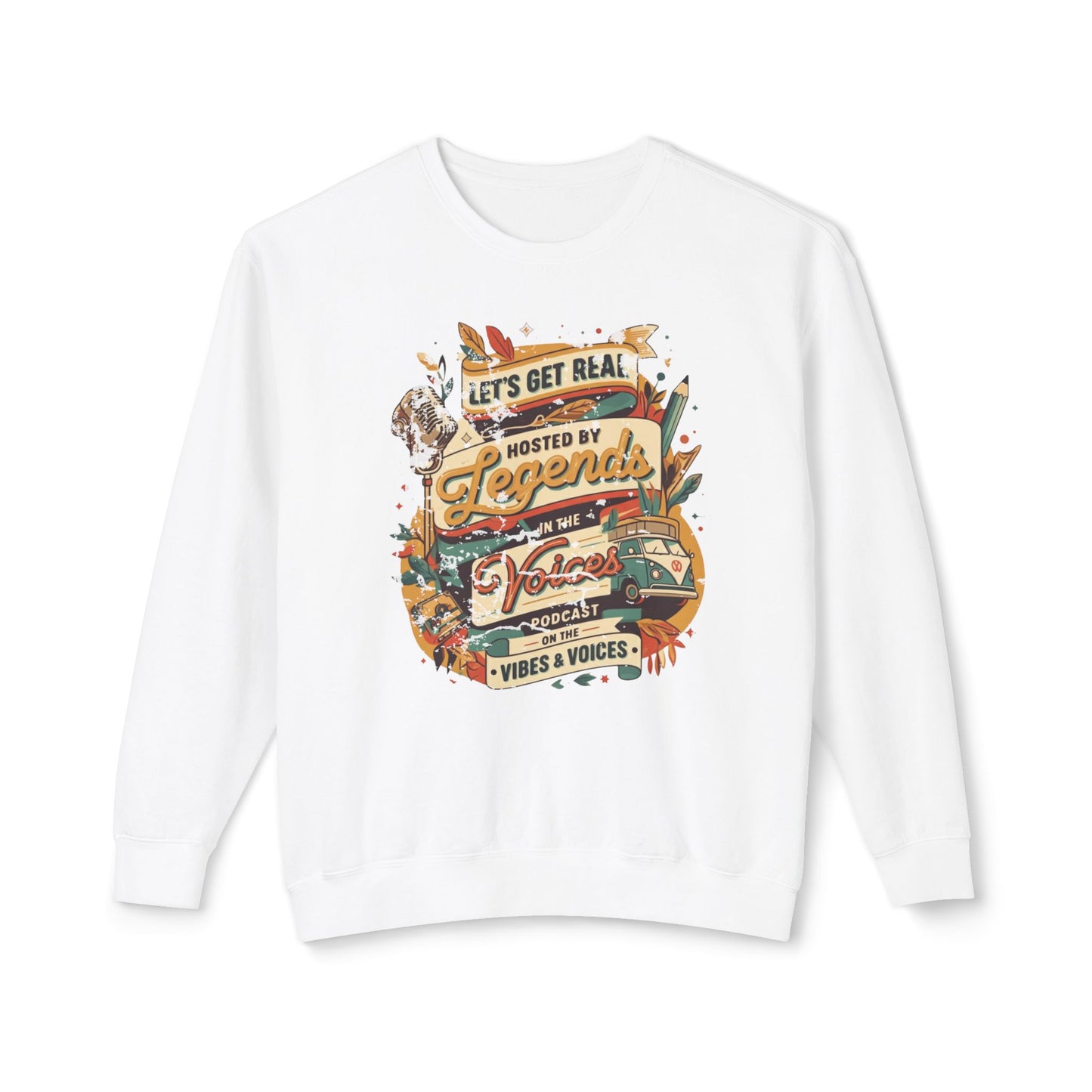 Let's get real Unisex Lightweight Crewneck Sweatshirt - StyleMZ