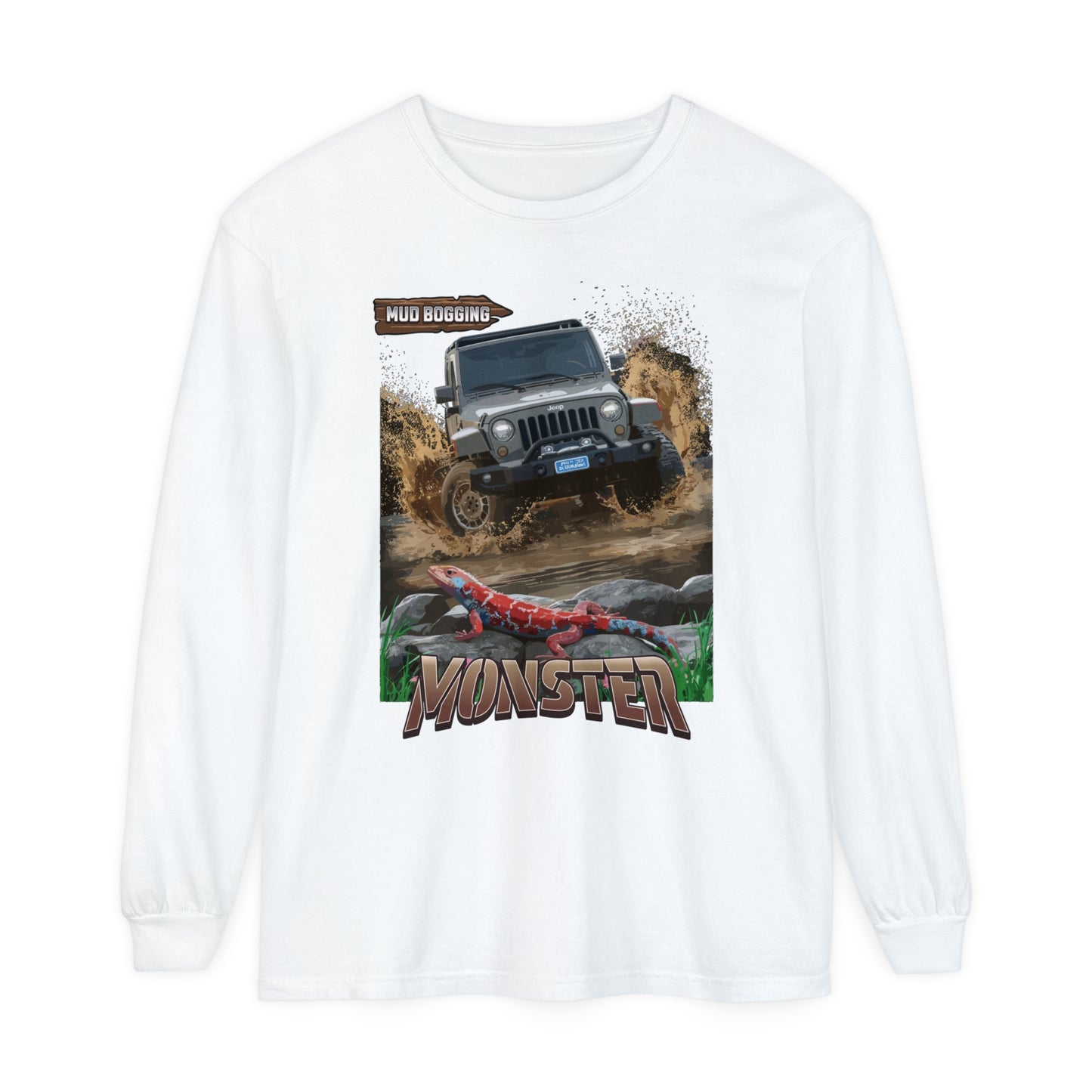 Monster car Unisex Garment-dyed Long Sleeve T-Shirt - StyleMZ