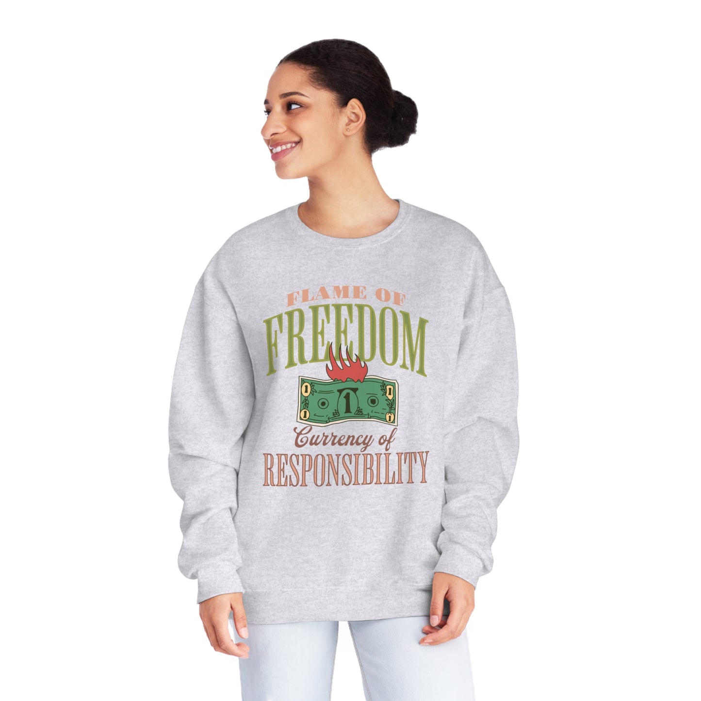 Korea -  Currency of freedom Unisex NuBlend® Crewneck Sweatshirt  - StyleMZ