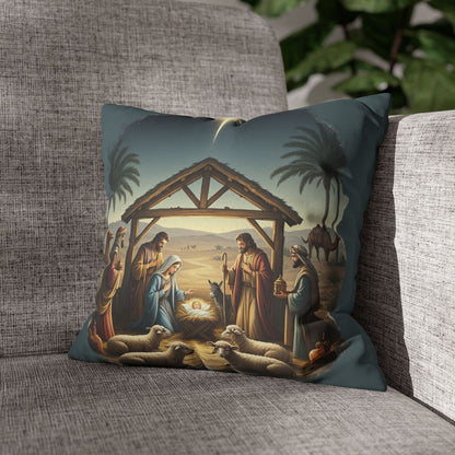 The baby was Jesus Faux Suede Square Pillowcase - StyleMZ