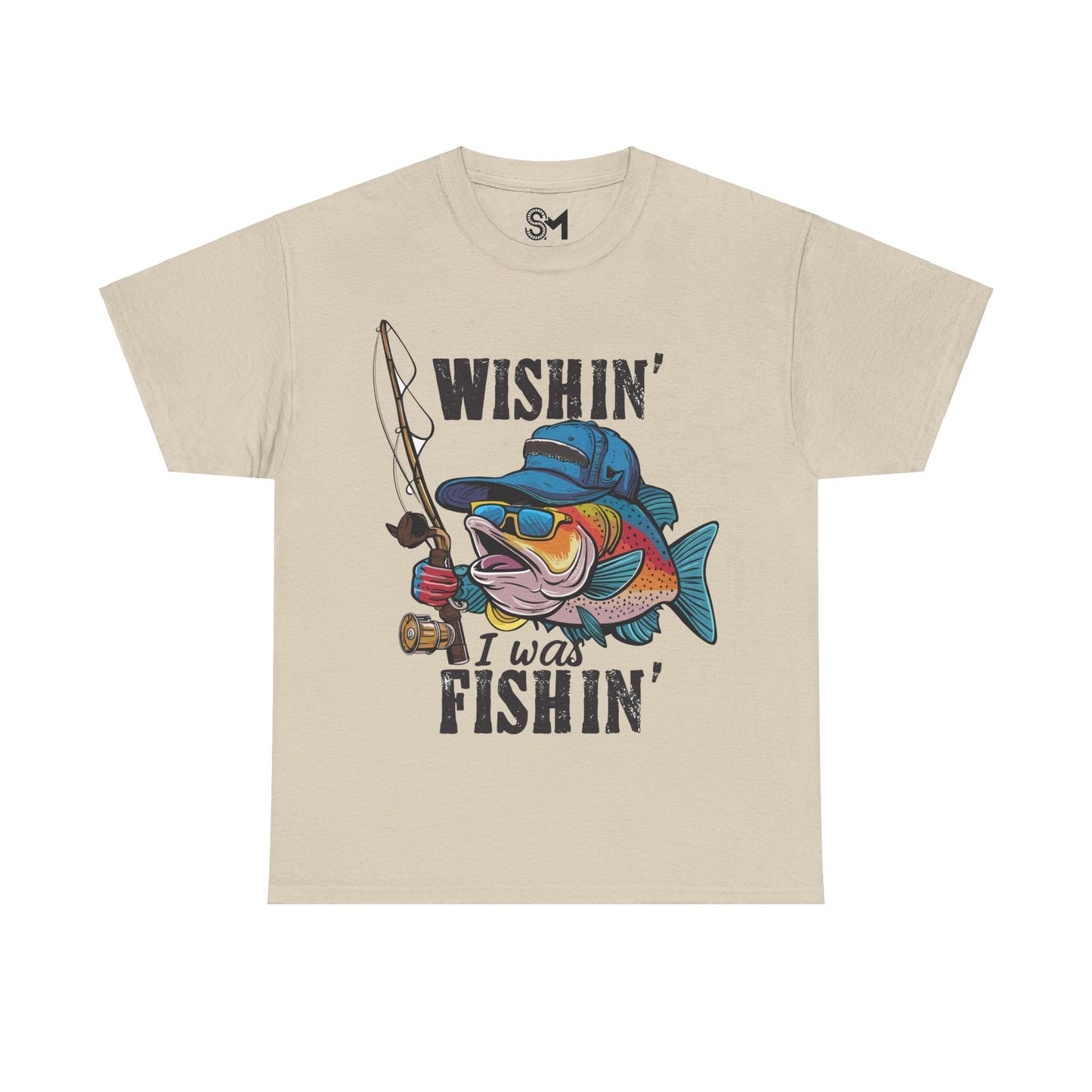 Whishing I was fishing Unisex Heavy Cotton Tee - StyleMZ