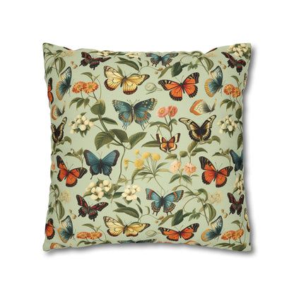 Butterfly Spun Polyester Square Pillowcase - StyleMZ