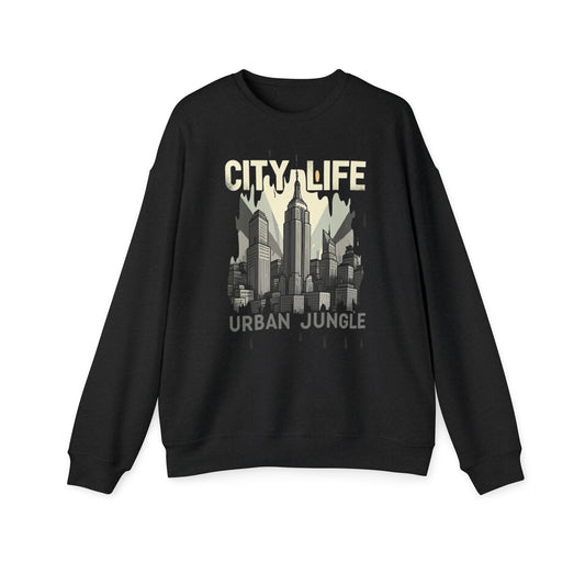 City life Unisex Drop Shoulder Sweatshirt  - StyleMZ