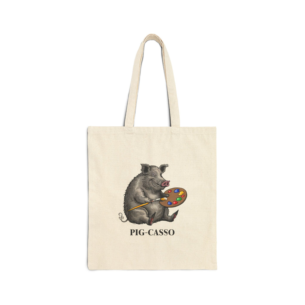 Korea -  PIG-CASSO Cotton Canvas Tote Bag  - StyleMZ