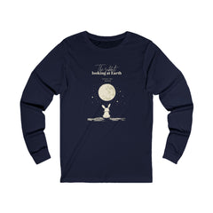 Korea -  The rabbit looking at Earth from the moon Unisex Jersey Long Sleeve Tee  - StyleMZ